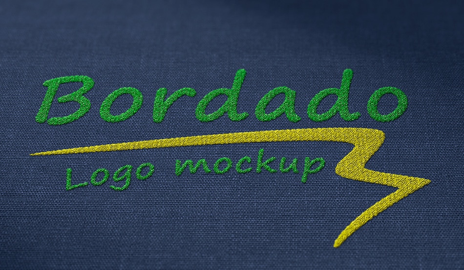 Mockup de Logotipo cosido bordado