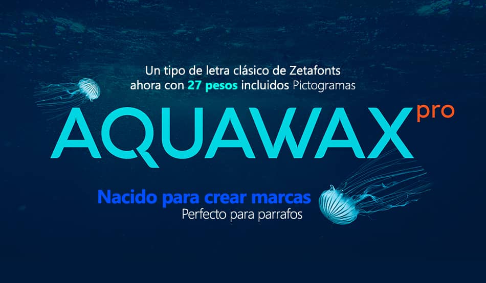 Aquawax Pro Font en logo