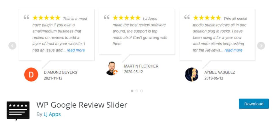 WP Google Review Slider